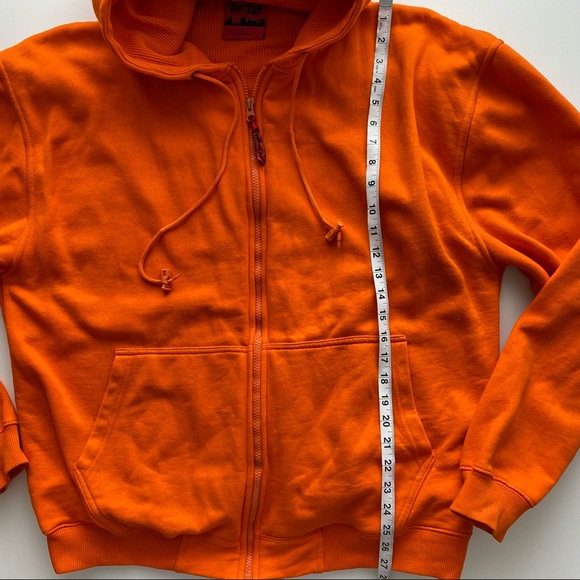 TIP TOP Orange Zip-Up Light Hoodie Jacket Size L - Picture 9 of 11